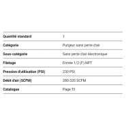 Purgeur automatique - Topring - débit d'air : 280-320 SCFM - modèle 59.251 - sans perte d'air_1