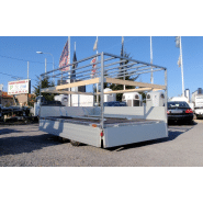 Remorque plateau Humbaur HT 353121 - 2 essieux, roues dessous, ridelles alu, PTAC 3500 kg_1