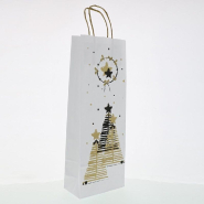 Sac kraft 1 bouteille Lilywood poignées torsadées 14x8x39cm - par 50_1