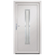 Vidaxl porte d'entrée blanc 88x200 cm pvc 3187885_1