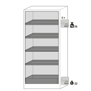 Armoire de sécurité Q-CLASSIC-90 modèle Q90.195.090.FU.WDAS - Réf 37585-040-34631 - Type 90 - Certifié NF EN 14470-1 et UL/ULC 1275_1