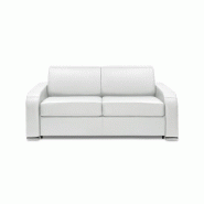 Canapé convertible express Sofia Edition cuir blanc - Matelas 16 cm - Fabrication artisanale italienne_1