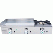 Plancha à gaz NOVO-SNACK lisse en ACIER rectifié et réchaud - L600 | Mainho - NSF60N_1
