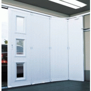 Porte de garage sectionnelle / coulissante latérale / avec hublot et portillon / isolation thermique / étanche à l'air_1