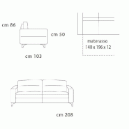 Virginia canapé convertible ouverture express 140x196 cm - tissu marron chocolat - fabrication italienne_1
