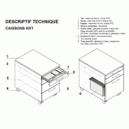 Caisson mobile pour dossiers suspendus - MDD - 3 tiroirs, Blanc pastel_1