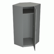 Composition armoire lit escamotable SMART-V2 gris mat - couchage 140 x 200 cm - armoire 2 portes + angle dressing_1