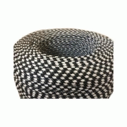 Fil électrique tissé fresque triangulaire blanc/noir - Vintage look rétro avec gainage en tissu_1