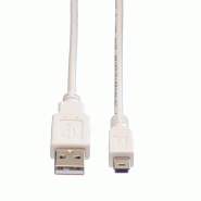 VALUE Câble USB 2.0, type A - mini 5-broches, blanc, 3 m_1