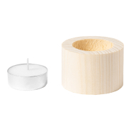 Bougie chauffe-plat senteur vanille - Support en bois - 45g - Couleur naturelle_1