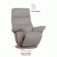 Fauteuil relax électrique Faucon - bi-moteur, coloris gris clair, piètement pivotant 360°_1