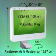 Chariot médical PC / All in One Mini Cart Plus H Class HD - Ergonomique, ajustable et hygiénique - 25,40 kg_1