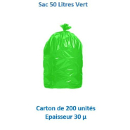 Carton de 200 sacs poubelle 110L - PE Bleu - 30 microns - 700x1070 mm - Rouleau de 25 unités_1