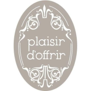 Étiquette cadeau Plaisir d'offrir ovale - 2.8x4cm - fond gris - par 500_1