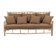 Fauteuil 3 personnes en tek naturel/marron - structure en bois de tek et coussins moelleux_1