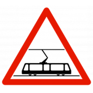 Panneau de danger A9b - Traversée de voies de tramway_1