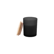 Bougie bois de santal - cire végétale parfumée - verre dépoli et couvercle bambou - 120g_1
