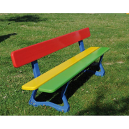 Banc public bois et acier Mora Junior - Ref : 299010 - Multicolore, 1500 mm, pour maternelles_1