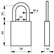 Cadenas à clé Cobble 38 mm vert - Aluminium massif anodisé - Double verrouillage inox - Garantie 10 ans_1