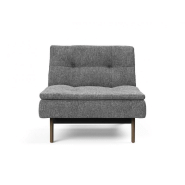 Fauteuil design Dublexo Eik convertible lit 90x115 cm - pieds chêne fumé - tissu Twist Charcoal_1