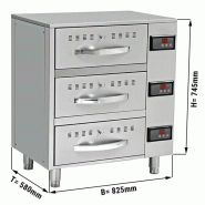 Meuble chauffant inox avec 3 tiroirs GN 1/1 - L 824 mm_1