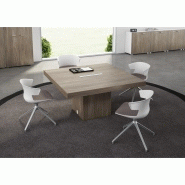 Table de réunion T45 - Quadrifoglio - 6 à 8 places - L 280 x 140 cm avec pied cube mélaminé_1