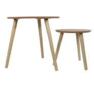 Tables gigognes rondes - Ø 48 x H 45 + Ø 33 x H 40 cm - par 2_1