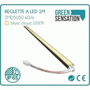 Réglette LED en aluminium 1m - Blanc chaud - IP65 - Résistante à l'humidité et éclaboussures_1
