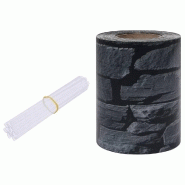 Vidaxl écran d'intimité de jardin pvc 35x0,19m gris d'aspect de pierre 147864_1