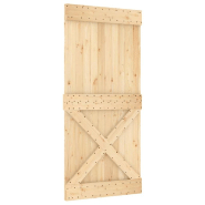 Vidaxl porte coulissante et kit de quincaillerie 95x210 cm pin massif 3203002_1