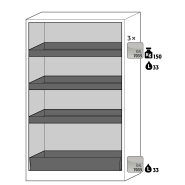 Armoire de sécurité Q-CLASSIC-30 modèle Q30.195.116.FU.WDAS - réf 37579-061-37606 - Type 30 - résistante aux chocs et certifiée NF EN 14470-1_1