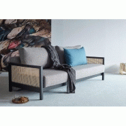 Innovation Living - Canapé design Art Déco Narvi convertible 200x140 cm - Tissu Mixed Dance Grey_1