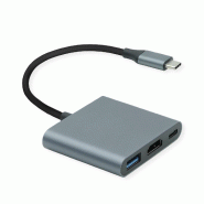 Roline adaptateur usb type c - hdmi , usb 3.2 gen 1 a + type c (power delivery)_1
