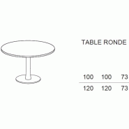Table de réunion ronde Idea, pied central - Quadrifoglio. - Argent Ral 9006, 120, Hêtre_1