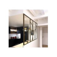 Verrière sur mesure avec courbes en acier - Plusieurs coloris - Hauteur de 1000 à 2000 mm_1