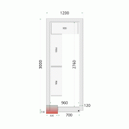Chambre froide négative CRNF1230 Blanc 1200 x 3000 x 2200 mm TEFCOLD_1