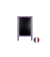 Chevalet stop trottoir en bois avec éclairage LED - 90 x 55 cm - Référence : LSTF49VI+LED_1