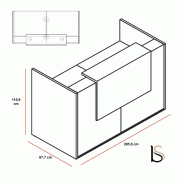 Comptoir d'accueil lumineux pour 2 personnes TERA  - MDD - 206, Blanc, Noir_1