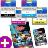 Pack essentiel LC123 - Cartouches d'encre compatibles Brother LC123/LC125/LC127 avec papier photo_1