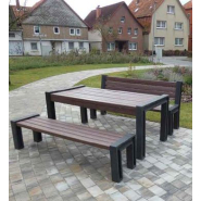 Table publique en plastique recyclé - longueurs 150/180 cm - accessible PMR - HYDE PARK - ADS EQUIPEMENTS EURL_1