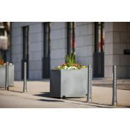 721 - Jardinières rectangulaires ABES - Aluminium avec revêtement en poudre - Hauteur avec pieds : 810 mm_1