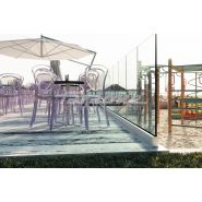 Ninfa 55 - garde-corps en verre et aluminium - Faraone - design élancé - dimensions 62 x 75 mm_1