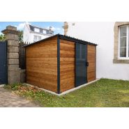 Abri bus Héritage Bosco 3 - structure en acier - bardage en verre sécurit - banc assis-debout - 490 x 185 cm - style Art Nouveau