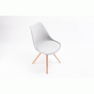 Lot de 2 chaises Sando - polypropylène gris avec pieds en bois - design chic et moderne_1