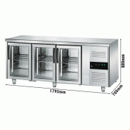 Table réfrigérée positive en 3 portes vitrées (+2°c jusqu'à +8°c)_1