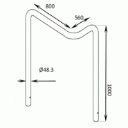 Arceau vélos Éole - inox - fixation par scellement ou platine - 1200mm de hauteur_1