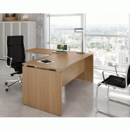 Bureau d'angle pieds bois Practika P4 - Quadrifoglio - 160, Blanc_1