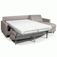 Canapé convertible d'angle Oslo - Matelas 16 cm - Système express - Sommier lattes Renatonisi - Tweed gris graphite_1