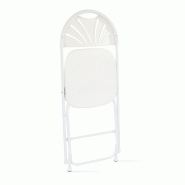 Chaise pliante en acier époxy et housse blanche en spandex - Intérieur/Extérieur - Usage professionnel_1
