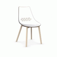 Lot de 2 chaises design JAM W - Orange transparent - Piétement hêtre blanchi - Fabrication 100% italienne_1